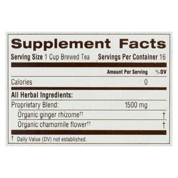 Organic Golden Ginger Tea - 6 Packs of 16 Bags