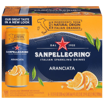 San Pellegrino Aranciata Sparkling Drink, 4-Pack