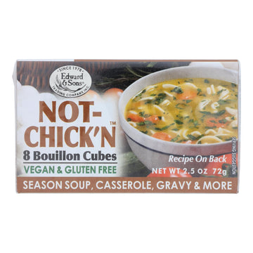 Edwards & Sons Natural Bouillon Cubes - Not Chick N, 2.5 Oz