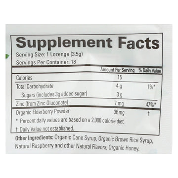 Zinc Lozenges - Elderberry Raspberry, 18 Count