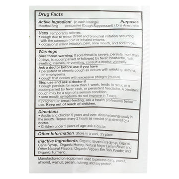 Quantum Organic Cough Lozenges - Meyer Lemon & Honey 18ct