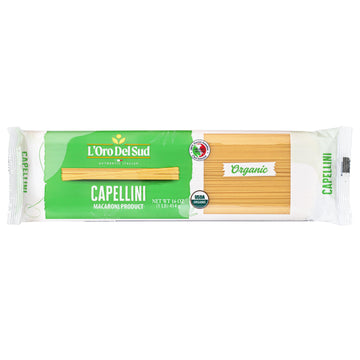 L'Oro Del Sud, Organic Capellini Pasta 20 Pack x 1 lb