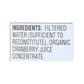 R.W. Knudsen Organic Just Cranberry Juice, 6-Pack, 32 fl oz