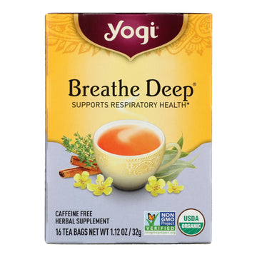 Yogi Organic Breathe Deep Herbal Tea, Caffeine-Free, 6-Pack