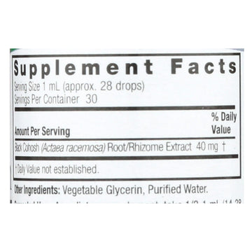 Nature's Answer - Black Cohosh Root Alcohol Free - 1 Fl Oz
