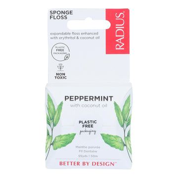 Radius - Floss Sponge Peppermint - Case Of 6-55 Yd