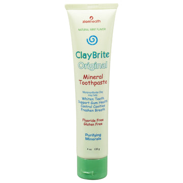 Zion Health Claybrite Natural Mint Toothpaste 3.2 Oz