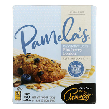 Pamela's Blueberry Lemon Oat Bars, 6-Pack, 1.41 Oz Each