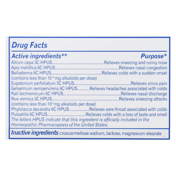 Boiron - Coldcalm Cold - 60 Tablets