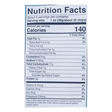 Simply 7 Lentil Chips - Sea Salt - Case Of 12 - 4 Oz.