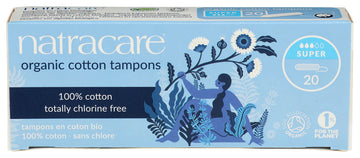 Natracare 100% Organic Cotton Tampons Super - 20 Tampons