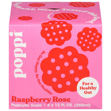 Poppi - Prebio Soda Rasp Rose - CS of 6-4/12 FZ