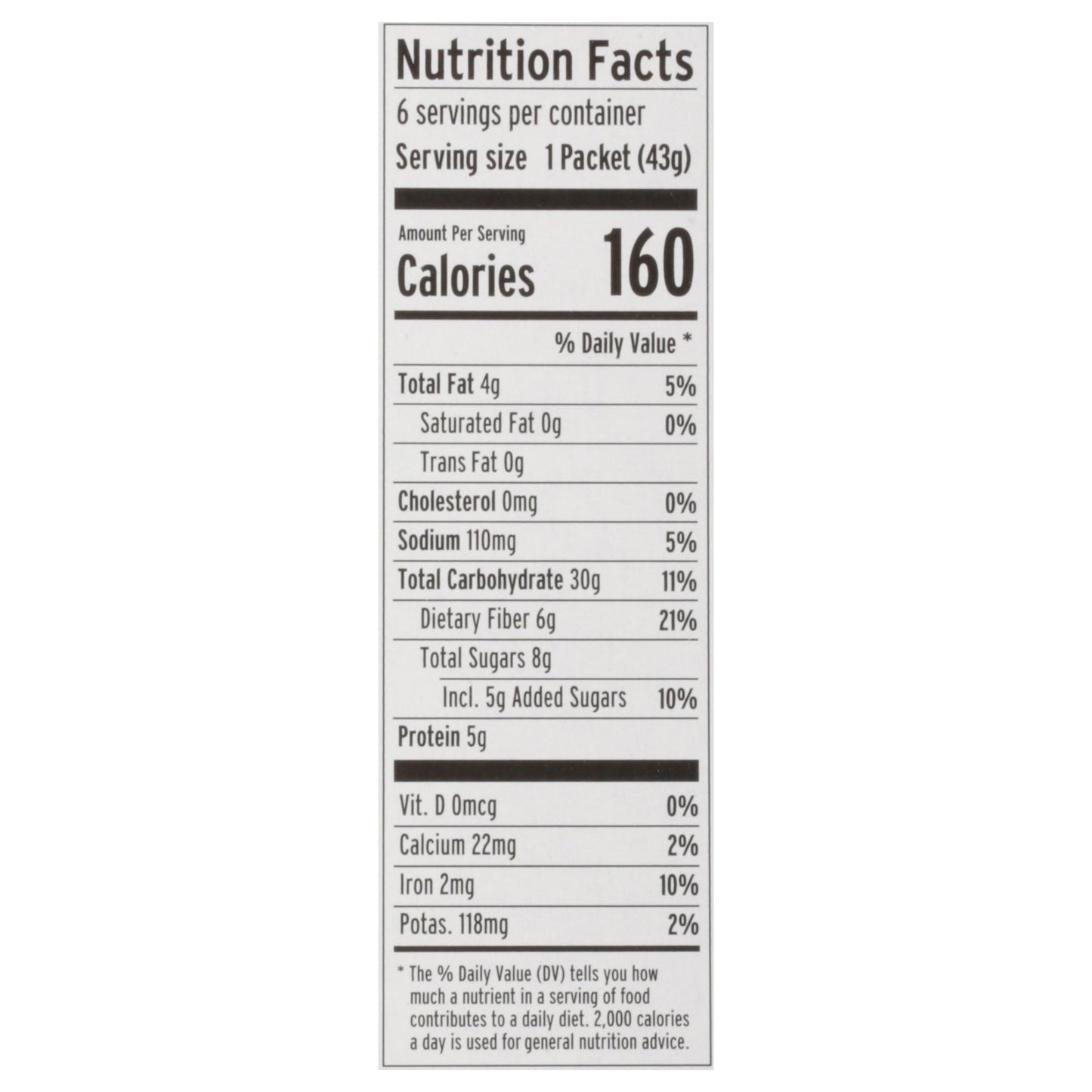 Purely Elizabeth Sugar-Free Banana Nut Oatmeal - 6 Pack