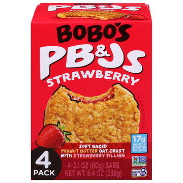 Bobo's Oat Bars - Pb&js Strawberry Jam - CS of 6-4/2.1 OZ