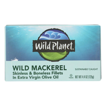 Wild Planet Mackerel in Olive Oil - 12 Pack, 4.375 Oz Each