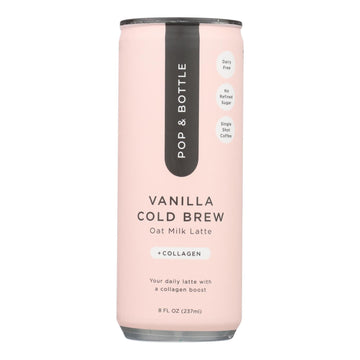 Pop & Bottle - Oat Milk Latte Vanilla - Case Of 12-8 Fz