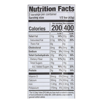 Probar Organic Peanut Butter Chocolate Chip Bar - Case of 12 - 3 oz