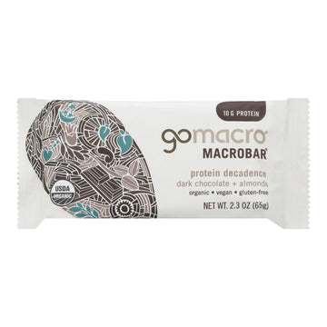 Gomacro Organic Dark Chocolate Almond Bar, Case of 12