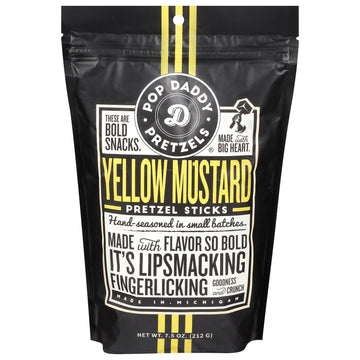 Pop Daddy - Pretzel Sticks Yllw Mstrd - CS of 12-7.5 OZ