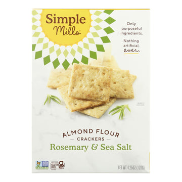 Simple Mills Rosemary Sea Salt Almond Crackers, 6-Pack