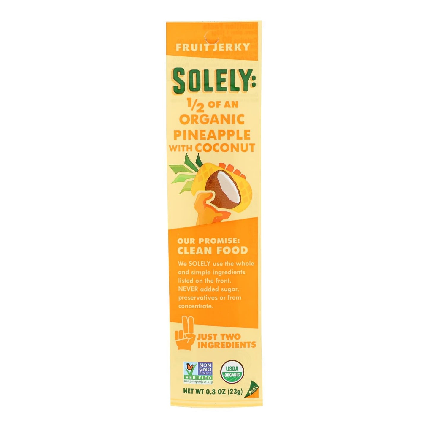 Solely Pineapple Coconut Fruit Jerky - 12 Pack