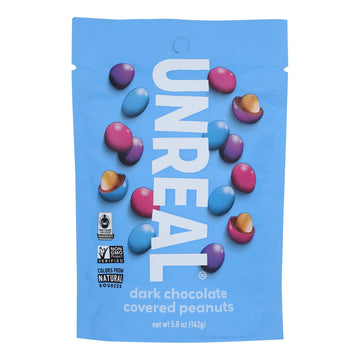 Unreal Dark Chocolate Peanut Gems  - Case of 6 - 5 OZ
