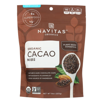 Navitas Organic Raw Cacao Nibs, 8 Oz, Case of 12