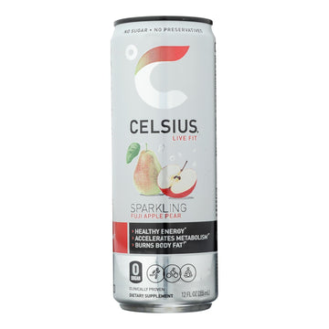 Celsius Sparkling Apple Pear Drink, 12-Pack, 12 oz Each
