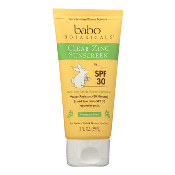 Babo Botanicals Clear Zinc SPF 30 Sunscreen 3 Oz