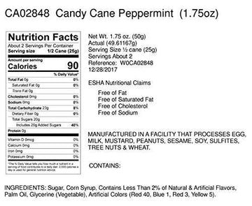 Hand-Spun Jumbo Candy Cane - Peppermint - 1.75 oz