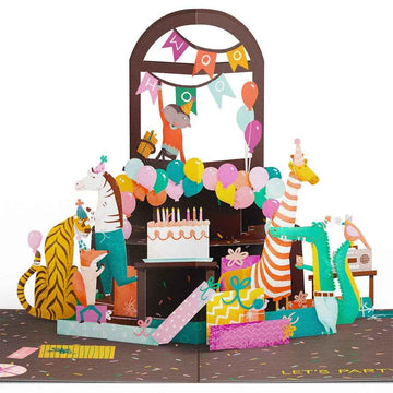 5x7" Party Animals Birthday Pop-Up Card