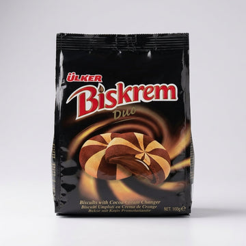 Ülker Biskrem Duo 160g - Chocolate Filled Swirl Biscuits
