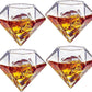 Diamond Whiskey Decanter with 2 Diamond Whiskey Glasses