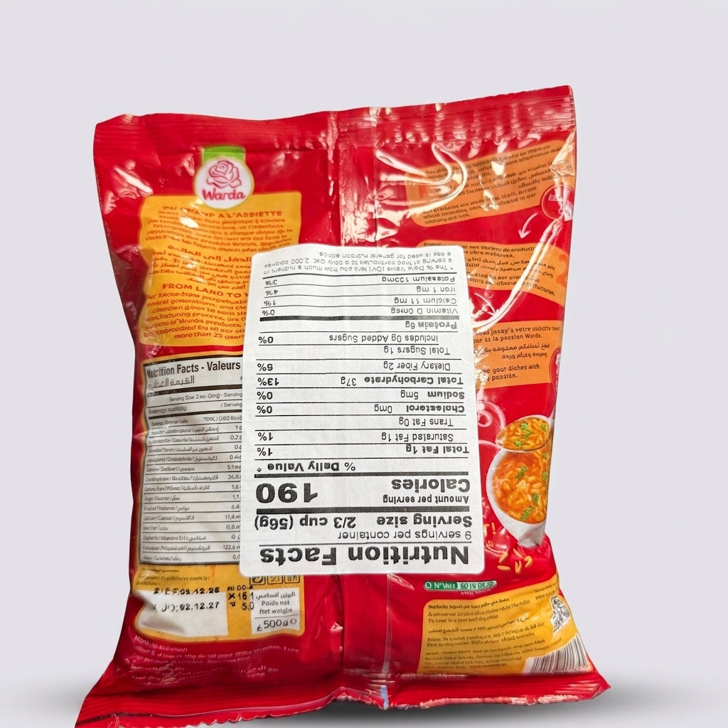 Warda Langue d'Oiseau Orzo 500g - Premium Semolina Pasta