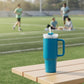 THE CLEAN HYDRATION CO. Insulated Ceramic Coated 40 oz Tumbler with Handle - (Aqua)