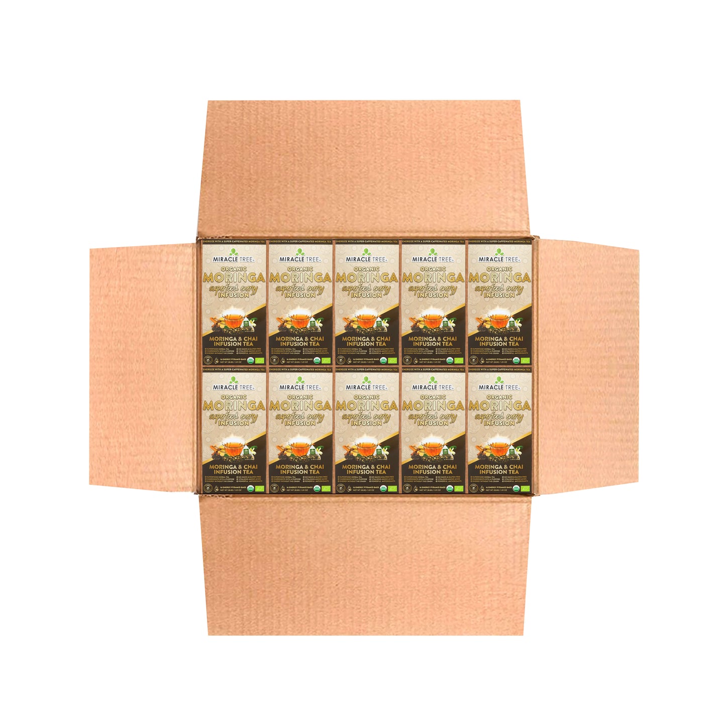 Organic Moringa Energy Tea - Chai Spice - Natural Coffee Alternative