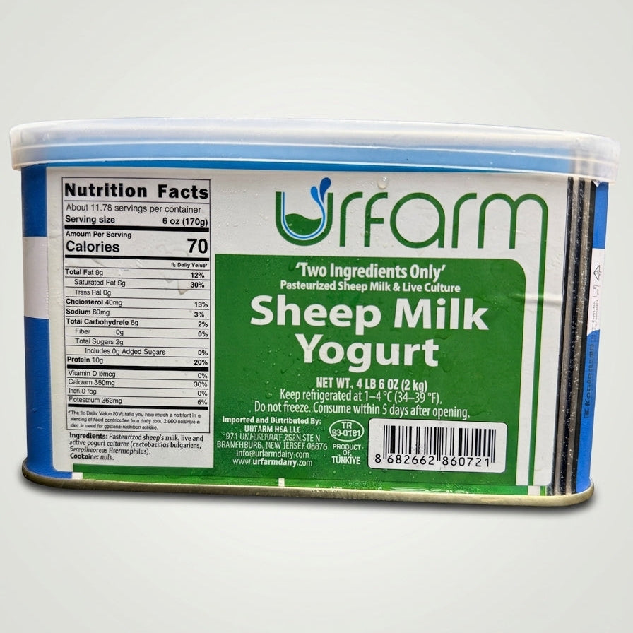Urfam Sheep Milk Yogurt 4 lb 6 oz - All Natural Turkish Yogurt