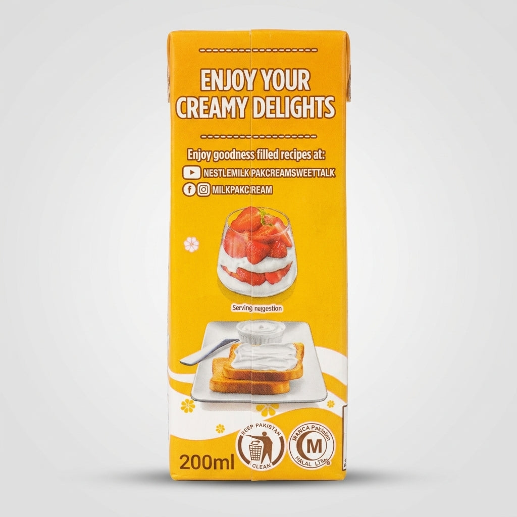 Nestlé Milk Pak Dairy Cream 200ml - Premium Pakistani Cooking Cream