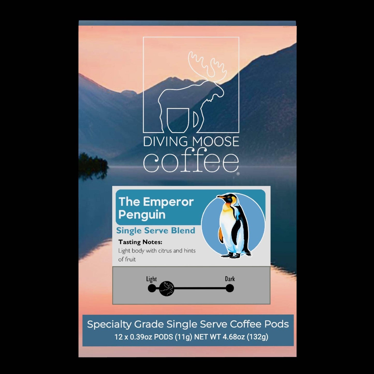 The Emperor Penguin – 12 Single Serve Coffee Pods Light Roast Blend