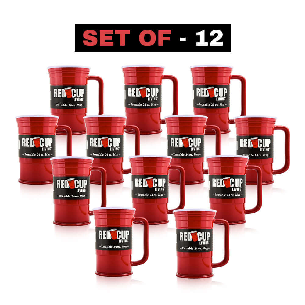 Redcupliving 24oz Reusable Red Beer Mug | BPA-Free, Shatter-Resistant Plastic