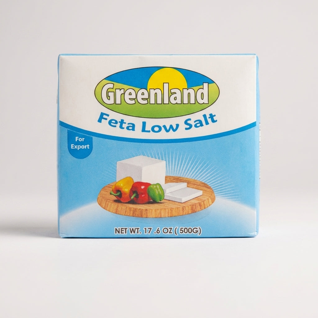 Greenland Feta Low Salt 17.6 oz - Premium Cheese for Export