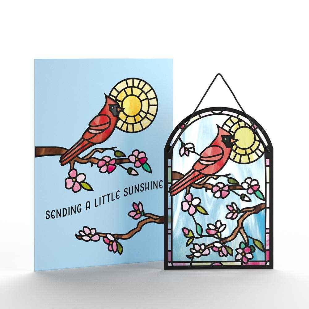 Sending Sunshine Cardinal 5"x7" Suncatcher Pop-Up Cards