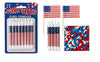 Oasis Supply, All American Bundle - 8-Pack Patriotic Birthday Candles, 6 USA! Food Flag Picks, & 4oz Red, White, & Blue Sprinkles
