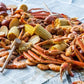 Oasis Supply, Crab Bib, Newspaper Placemats, Butcher Paper Table Cover & Wet Wipe Bundle - 25 Disposable Bibs, Placemats, & Moist Towelettes for Crawfish Boil, Seafood Fest, or Crab Bakes