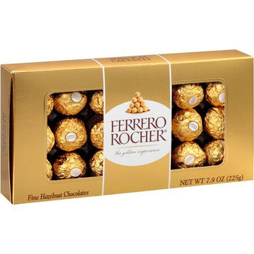 (18 Count) Ferrero Rocher  Top-Grade Gourmet Milk Chocolate Hazelnut  Individually Wrapped Candy For Gifting  A Great Easter Gift  7.9 Oz