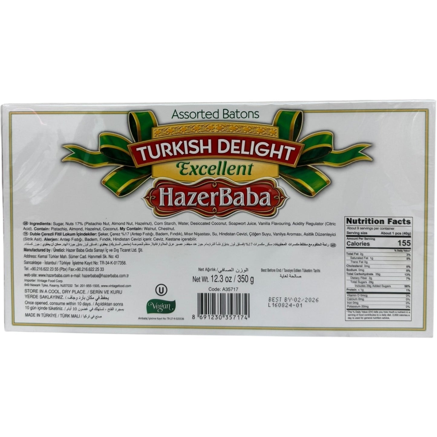 Hazerbaba Traditional Turkish Delight 250g