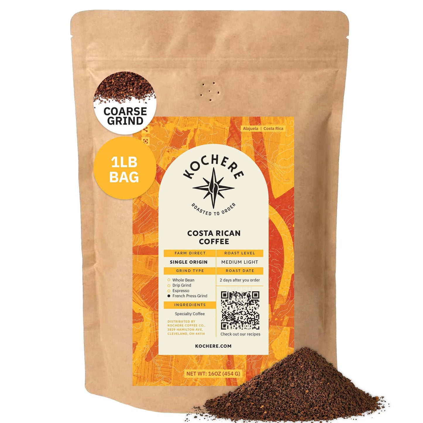 Kochere Coffee Costa Rican Alajuela Medium Roast - Sweet Apple, Raisin Notes