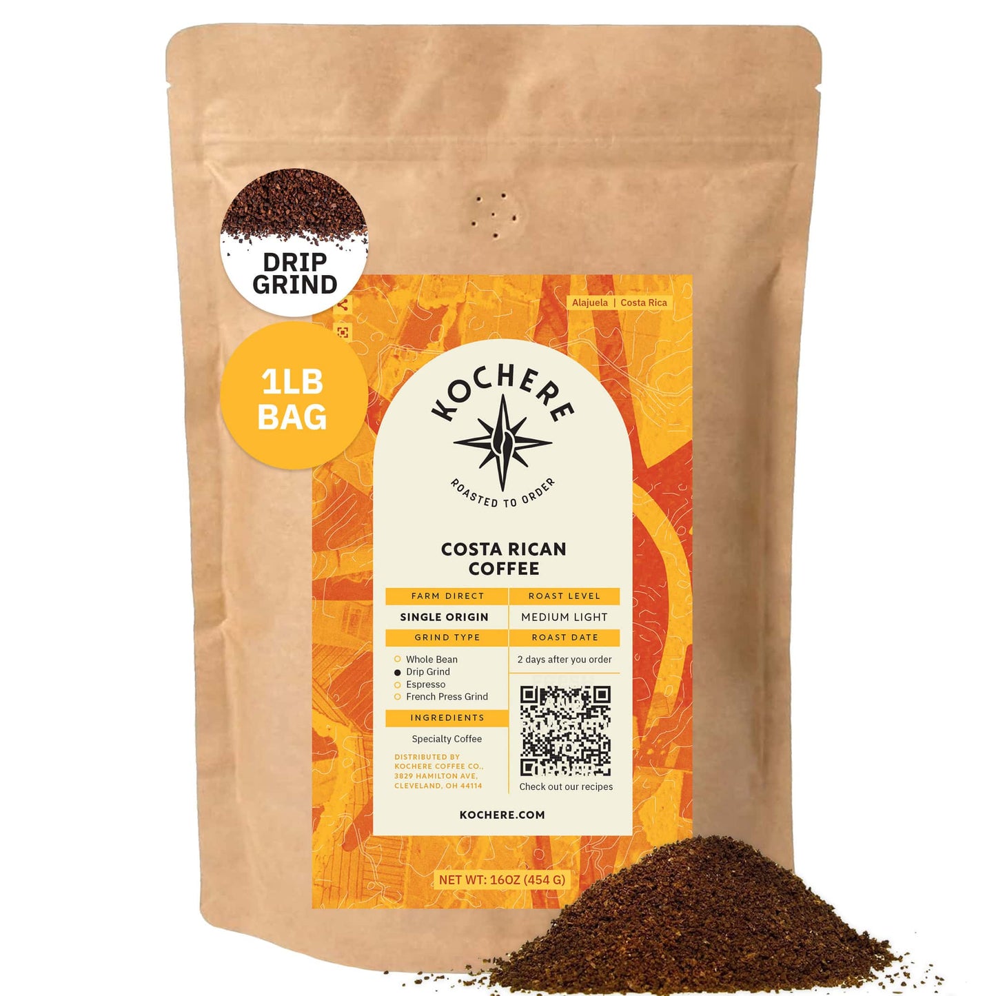 Kochere Coffee Costa Rican Alajuela Medium Roast - Sweet Apple, Raisin Notes