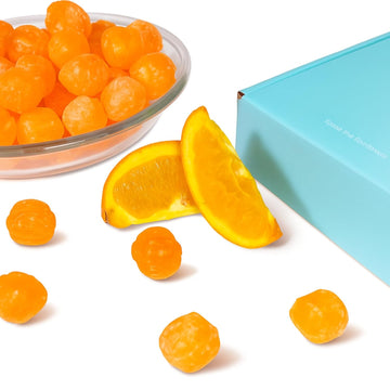 Andy Anand Sugar-Free Sour Orange Hard Candy, 28 pc, 7 oz – Copper-Kettle Boiled, Keto & Diabetic-Friendly, Gluten-Free Gourmet Gift Box