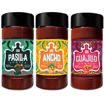 Chile Powder 3 Pack Bundle - Ancho, Guajillo, and Pasilla